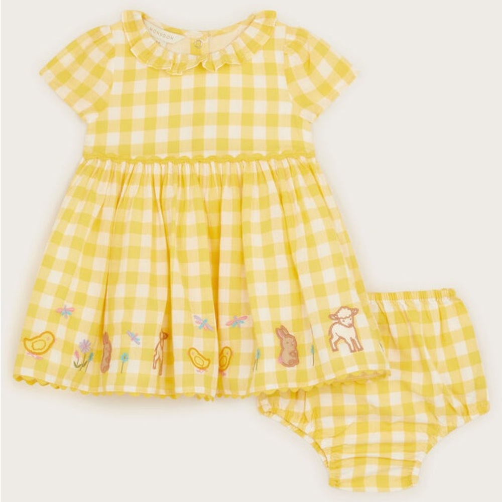 Monsoon Baby gingham farm dress
